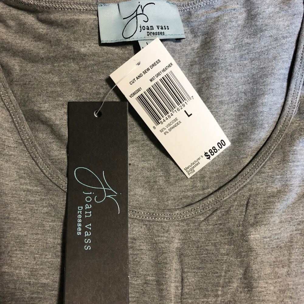 JOAN VASS Midi Knit Grey Tank Dress - Picture 3 of 5